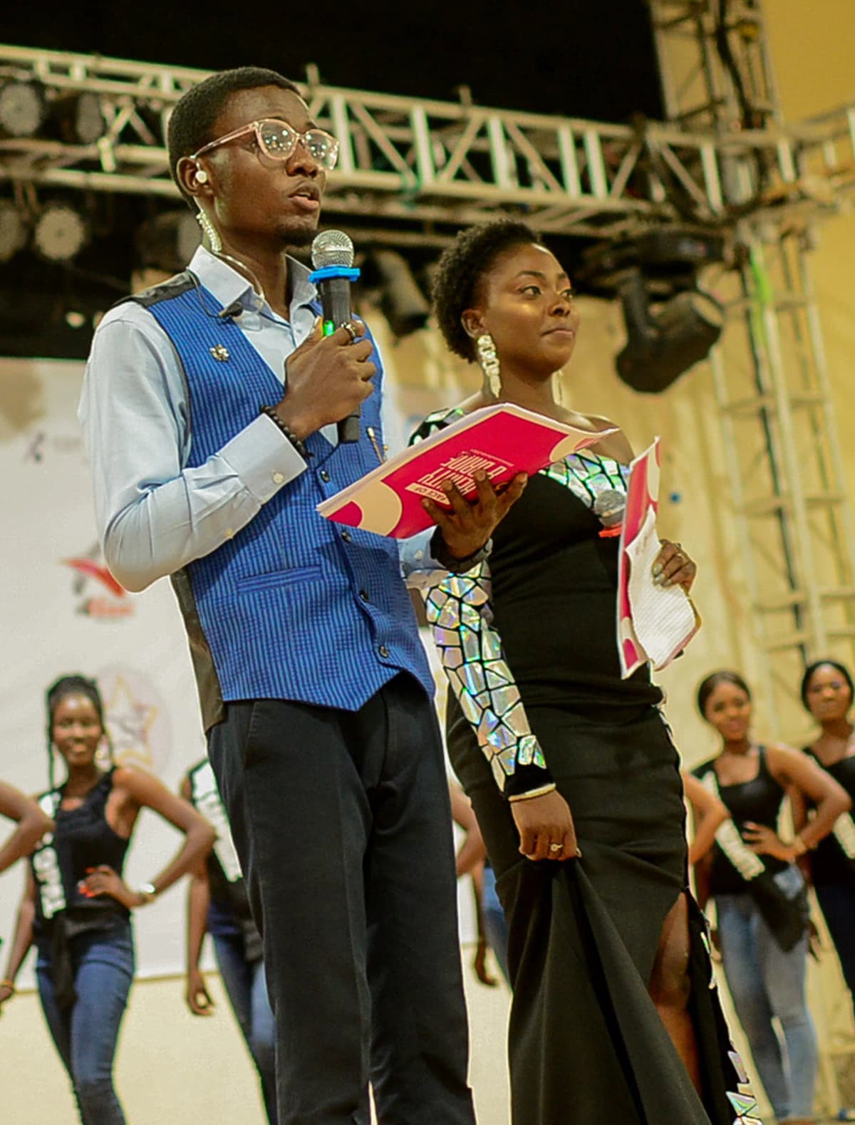 Oluwaseun Fatukasi hosting on stage