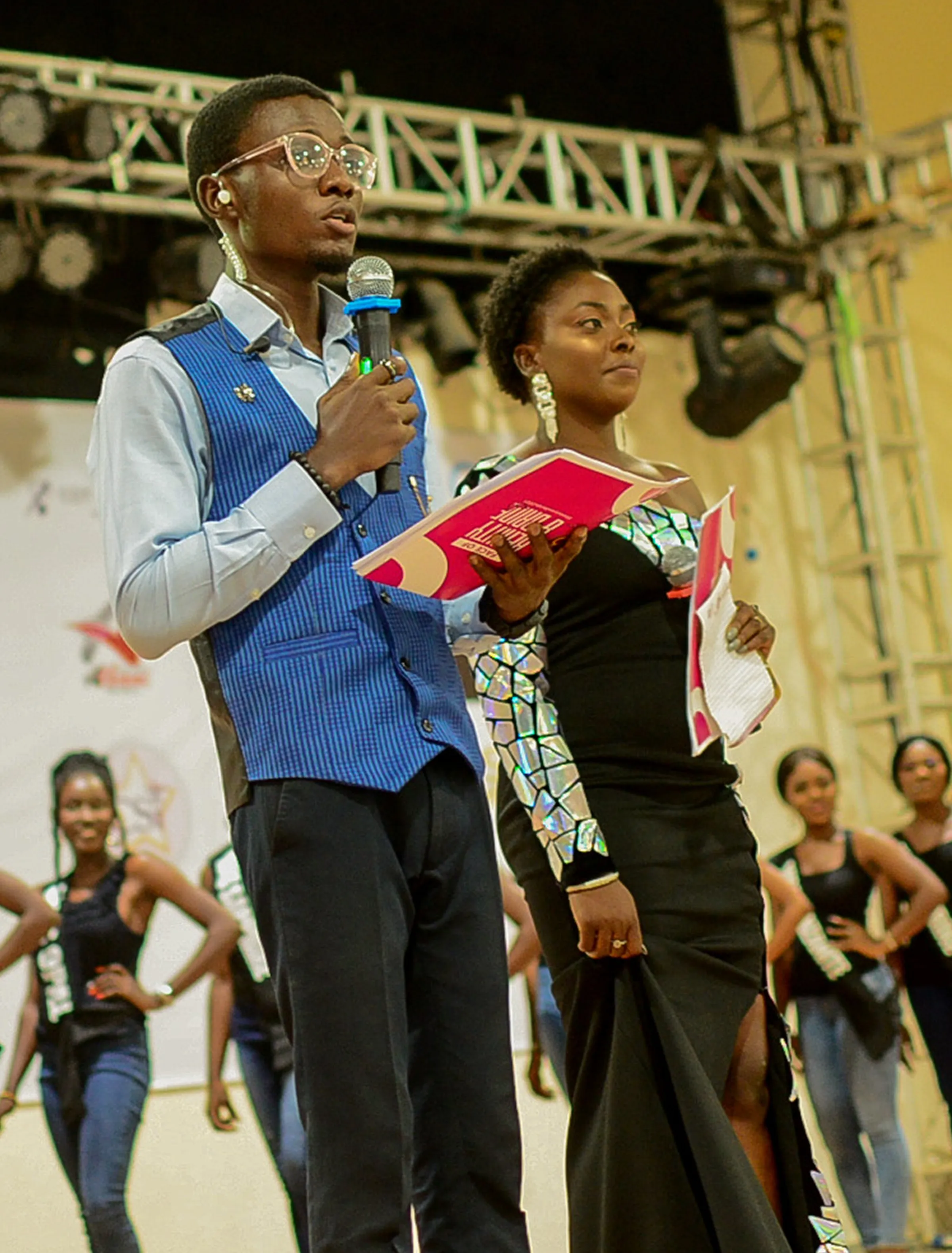 Oluwaseun Fatukasi hosting on stage